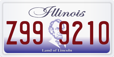 IL license plate Z999210