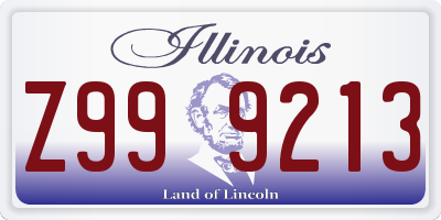 IL license plate Z999213