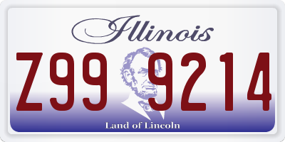 IL license plate Z999214