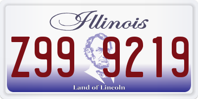 IL license plate Z999219