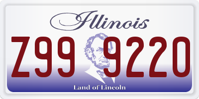 IL license plate Z999220