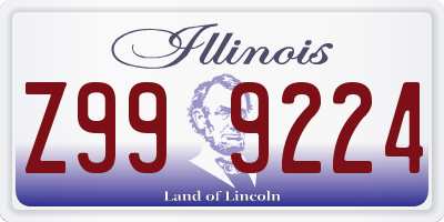 IL license plate Z999224