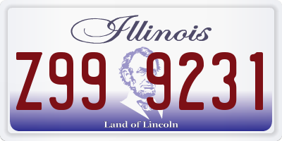 IL license plate Z999231