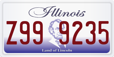 IL license plate Z999235