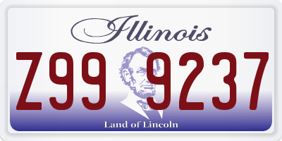 IL license plate Z999237