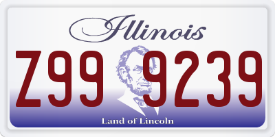 IL license plate Z999239