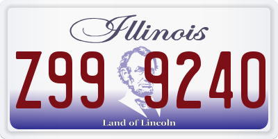 IL license plate Z999240