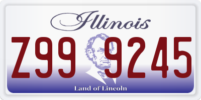 IL license plate Z999245