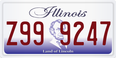 IL license plate Z999247