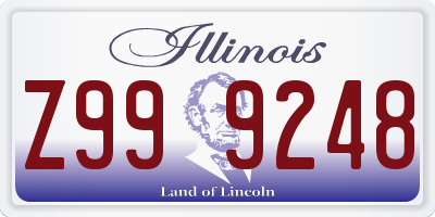 IL license plate Z999248