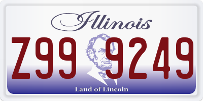 IL license plate Z999249