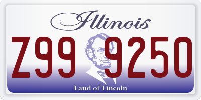 IL license plate Z999250