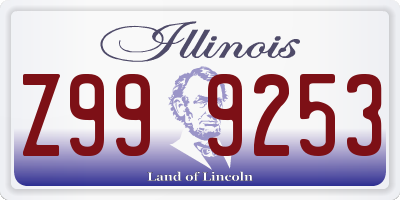 IL license plate Z999253