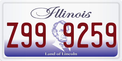 IL license plate Z999259