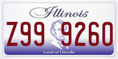 IL license plate Z999260