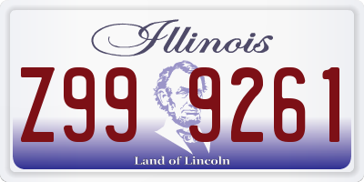 IL license plate Z999261