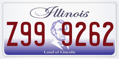 IL license plate Z999262