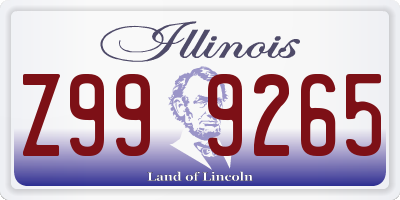 IL license plate Z999265