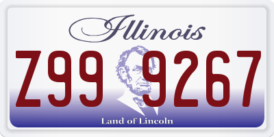 IL license plate Z999267