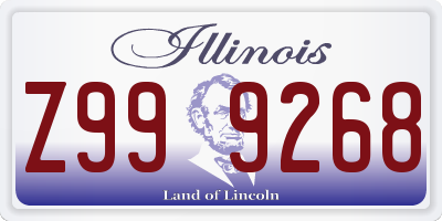 IL license plate Z999268