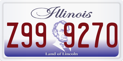 IL license plate Z999270