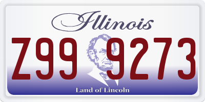 IL license plate Z999273