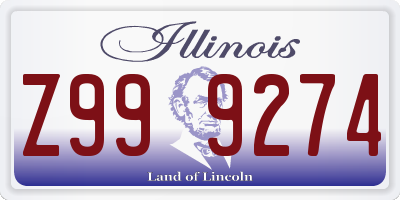 IL license plate Z999274