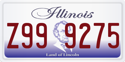 IL license plate Z999275