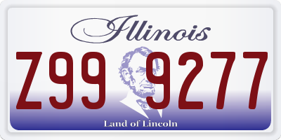 IL license plate Z999277