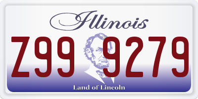 IL license plate Z999279