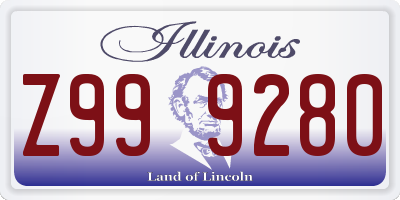 IL license plate Z999280