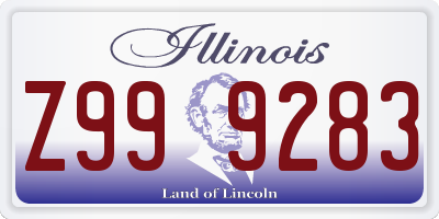 IL license plate Z999283