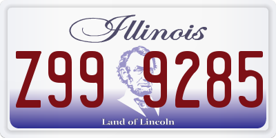 IL license plate Z999285