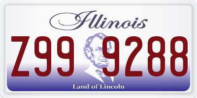 IL license plate Z999288