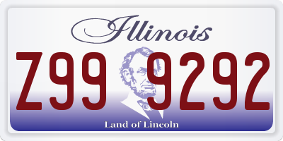 IL license plate Z999292