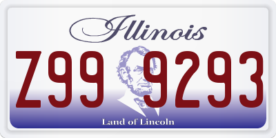 IL license plate Z999293