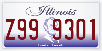 IL license plate Z999301