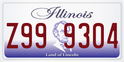 IL license plate Z999304