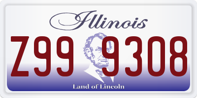 IL license plate Z999308