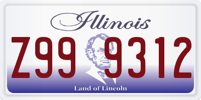 IL license plate Z999312