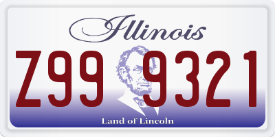 IL license plate Z999321