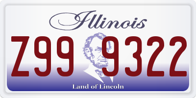 IL license plate Z999322