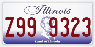 IL license plate Z999323