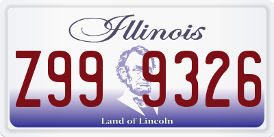 IL license plate Z999326