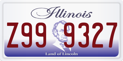 IL license plate Z999327