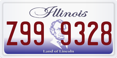 IL license plate Z999328