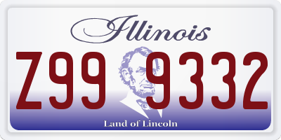 IL license plate Z999332