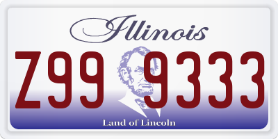 IL license plate Z999333