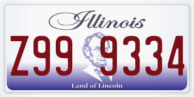 IL license plate Z999334