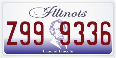 IL license plate Z999336